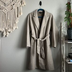 Oversized Vero Moda Belted Neutral Coat - S